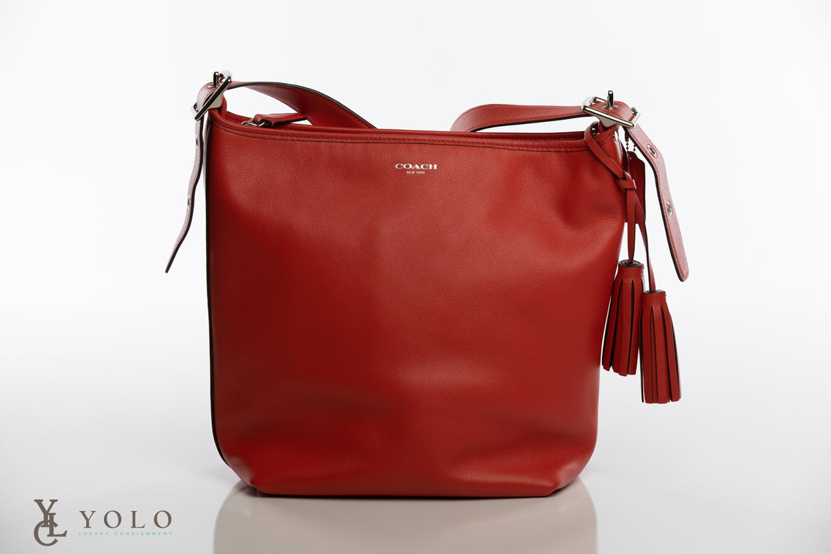 Authentic Preloved Coach Signature Stripe Jaime Crossbody Bag – YOLO Luxury  Consignment