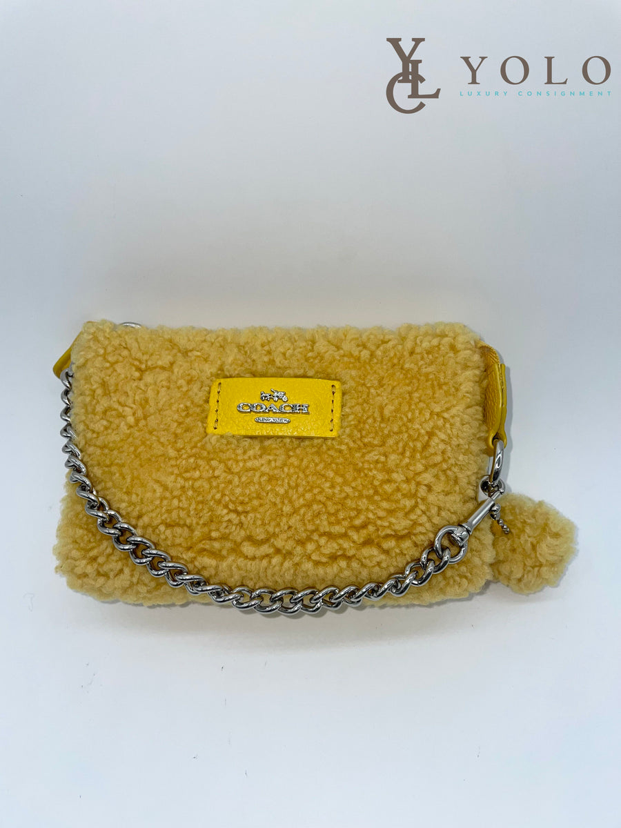 Authentic Preloved Coach Shearling Nolita Wristlet – YOLO Luxury