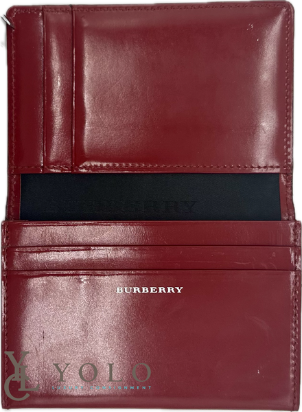 Burberry Patent Leather Bifold Card Case Wallet