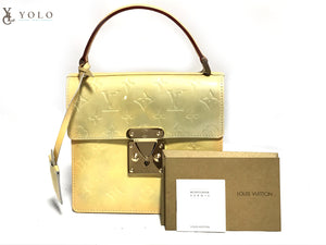 Auth LOUIS VUITTON Spring Street Silver (Yellow) Vernis Tote Bag