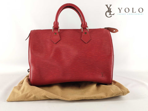 Louis Vuitton Epi Red Speedy 35 Bag