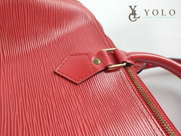 Louis Vuitton Epi Red Speedy 35 Bag