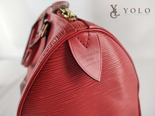 Louis Vuitton Epi Red Speedy 35 Bag