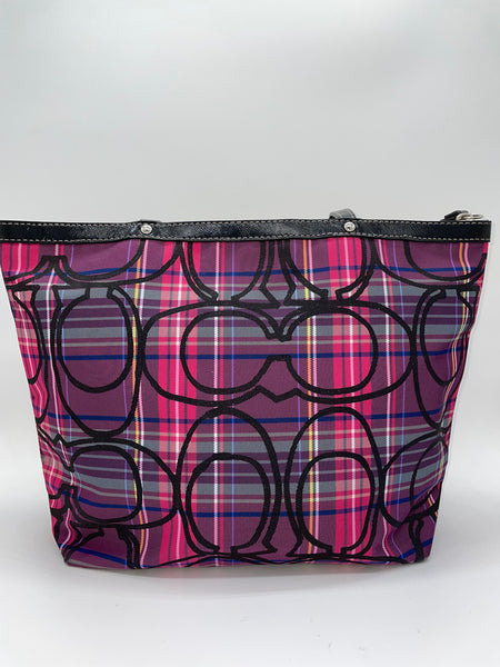 Coach Poppy Plaid Tote