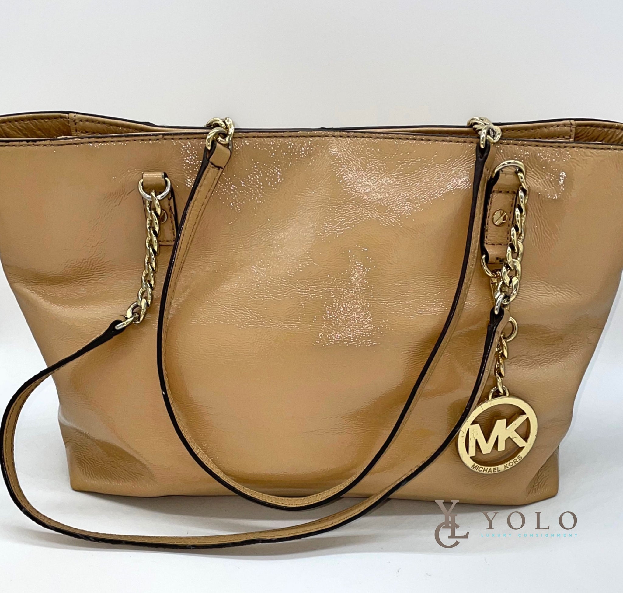 Michael Kors Patent Leather Tote Bag YOLO Luxury Consignment